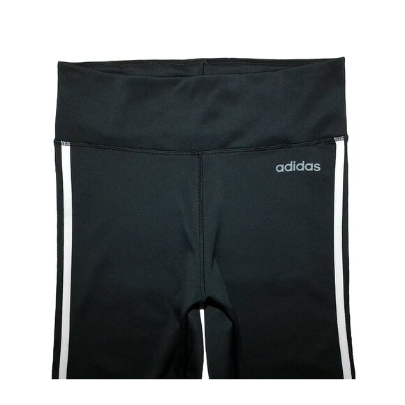 NWOT Adidas Climalite Black High-Waisted Performance 3-Stripes 7/8 Leggings Sz M - Picture 2 of 9